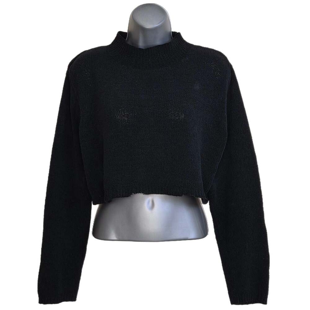Wild Fable Black Cropped Turtleneck Sweater, Size XL